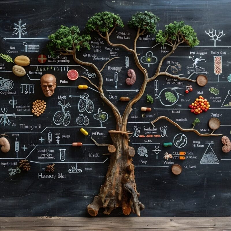 graphic with a tree representing determinants of health