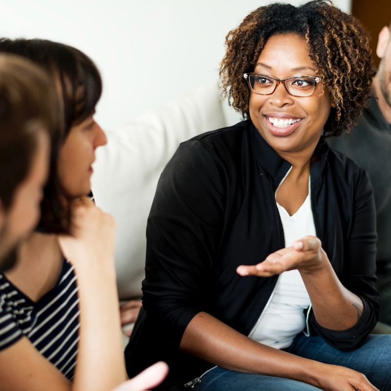 Patient and Family Advisory Council talking to each other