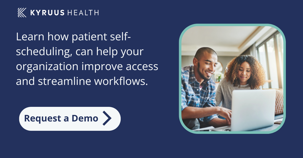 Schedule a demo of the Kyruus Health of the patient online scheduling tool.