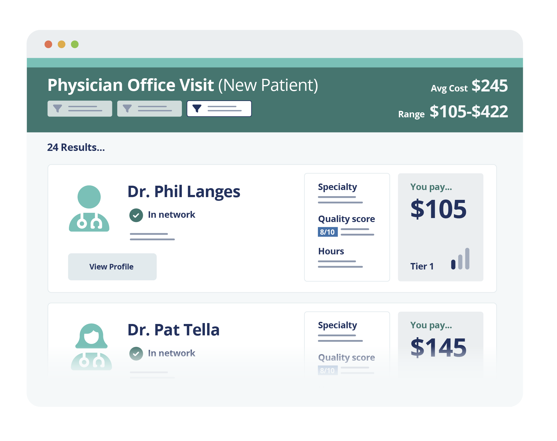 Cost Estimator and Price Transparency for Health Plans